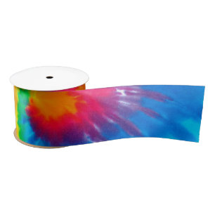 Psychedelic Tie Dye Satijnen Lint