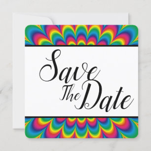 Psychedelic Tie Dye Save The Date