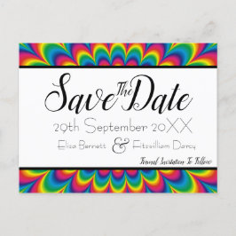 Psychedelic Tie Dye Save the Date Briefkaart