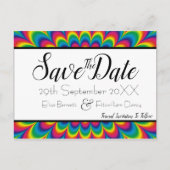 Psychedelic Tie Dye Save the Date Briefkaart (Voorkant)