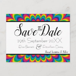 Psychedelic Tie Dye Save the Date Briefkaart