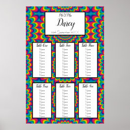 Psychedelic Tie Dye Seating Chart Poster