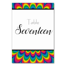 Psychedelic Tie Dye Table Number Kaart