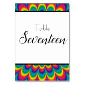 Psychedelic Tie Dye Table Number Kaart (Voorkant)