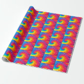 Psychedelic Tie Dye Tegel Wrapping Paper Cadeaupapier (Uitgerold)