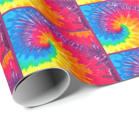 Psychedelic Tie Dye Tegel Wrapping Paper Cadeaupapier (Rol Hoek)