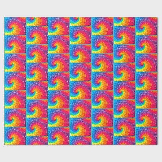 Psychedelic Tie Dye Tegel Wrapping Paper Cadeaupapier (Vlak)