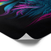 Psychedelic Tiger – Vibrant Neon Oerwoud Art Poste Poster (Hoek)