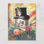 Psychedelic Top Hat Skull Briefkaart (Voorkant)