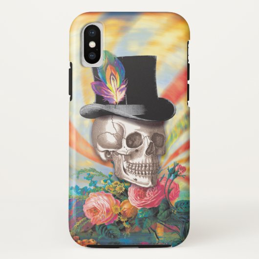 Psychedelic Top Hat Skull Case-Mate iPhone Case (Achterkant)