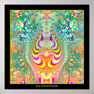 Psychedelic Topsy Turvy Thoughts Fractal Poster