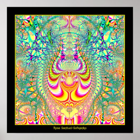 Psychedelic Topsy Turvy Thoughts Fractal Poster (Voorkant)
