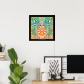 Psychedelic Topsy Turvy Thoughts Fractal Poster (Thuiskantoor)