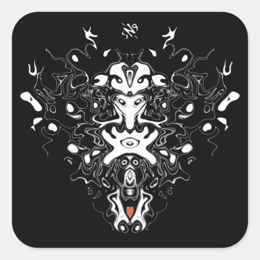 Psychedelic totem v2 vierkante sticker (Voorkant)