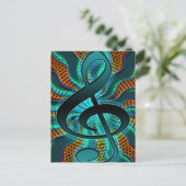 Psychedelic Treble Clef/G Clef Music Symbol Briefkaart (Staand voorkant)