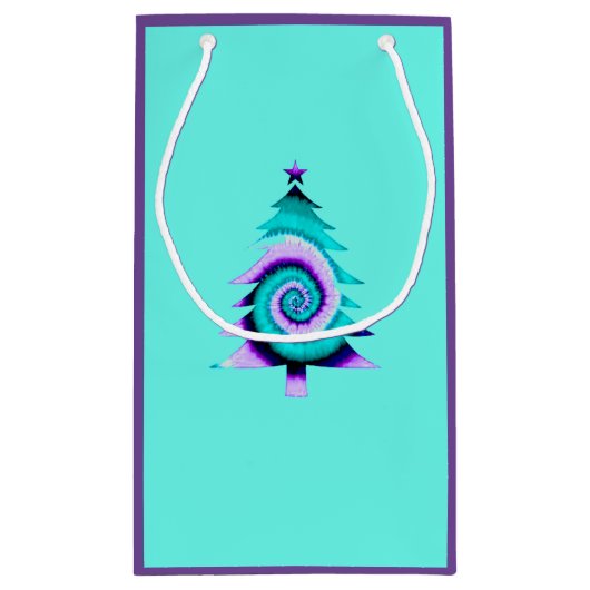 Psychedelic Tree Gift Bag (Turquoise) Klein Cadeauzakje (Achterkant)