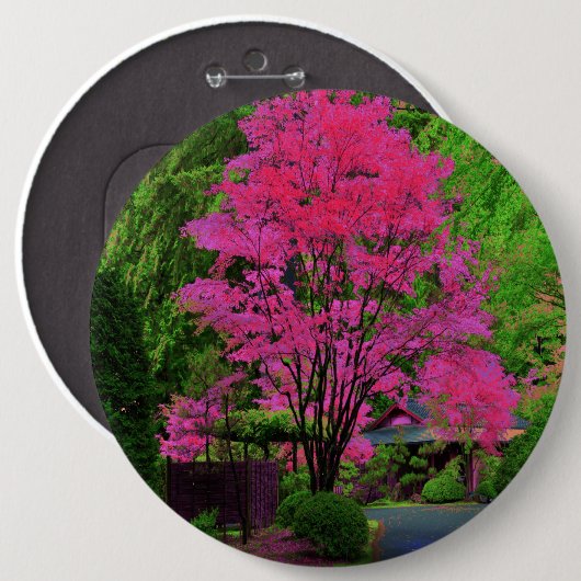 Psychedelic Tree Pinback Button (Voorkant /achterkant)