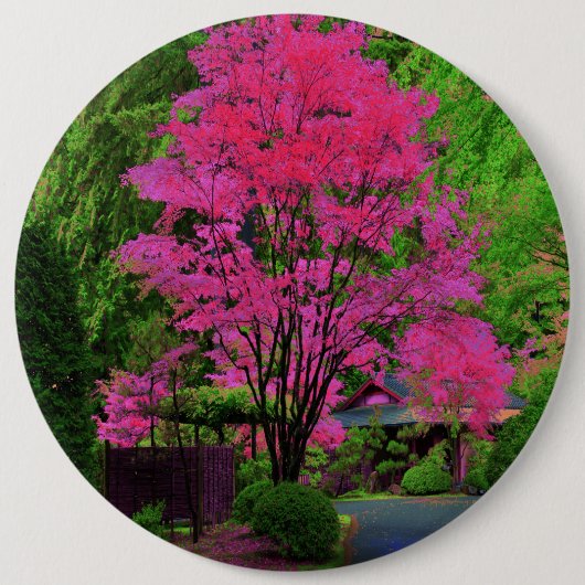 Psychedelic Tree Pinback Button (Voorkant)
