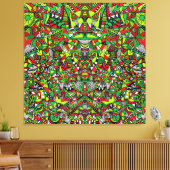 Psychedelic Tribal Abstracte kleurrijke samenstell Canvas Afdruk (Insitu (Woonkamer))