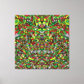 Psychedelic Tribal Abstracte kleurrijke samenstell Canvas Afdruk (Voorkant)