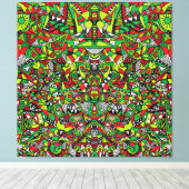 Psychedelic Tribal Abstracte kleurrijke samenstell Canvas Afdruk (Insitu (Houten vloer))