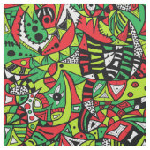 Psychedelic Tribal Abstracte kleurrijke samenstell Stof (Swatch)