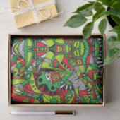 Psychedelic Tribal Abstracte kleurrijke samenstell Tissuepapier (Geschenk)