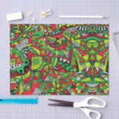 Psychedelic Tribal Abstracte kleurrijke samenstell Tissuepapier (Craft)