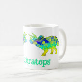 Psychedelic Triceratops Dinosaur art Jack Add Name Koffiemok (Voorkant rechts)