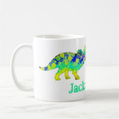Psychedelic Triceratops Dinosaur art Jack Add Name Koffiemok (Links)