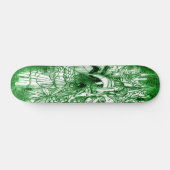Psychedelic Trippy Black en Green Leaf Drawing Persoonlijk Skateboard (Horizontaal)