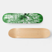 Psychedelic Trippy Black en Green Leaf Drawing Persoonlijk Skateboard (Horizontaal)