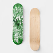 Psychedelic Trippy Black en Green Leaf Drawing Persoonlijk Skateboard (Voorkant)