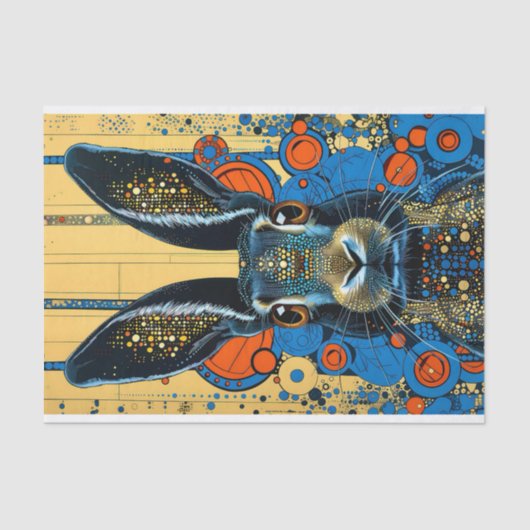 Psychedelic Trippy Konijnenhaas Decoupage Links 15 Tissuepapier (Voorkant)