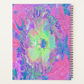 Psychedelic Trippy Lime Green en Paarse Hibiscus Planner (Achterkant)