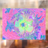 Psychedelic Trippy Lime Green en Paarse Hibiscus Raamsticker (Vel 2)