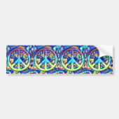 Psychedelic Trippy Paars Peace Sign Bumpersticker (Voorkant)