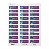 Psychedelic Trippy Paars Peace Sign Etiket (Full Sheet)