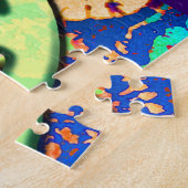 Psychedelic Trippy Paars Peace Sign Legpuzzel (Zijkant)