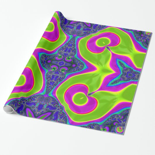 Psychedelic Trippy Pattern Cadeaupapier (Uitgerold)