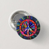 Psychedelic Trippy Peace Sign Ronde Button 3,2 Cm (Voorkant /achterkant)