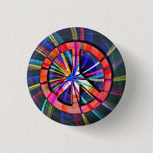 Psychedelic Trippy Peace Sign Ronde Button 3,2 Cm (Voorkant)