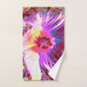 Psychedelic Trippy Rainbow-kleuren Hibiscus Flower Bad Handdoek (Handdoek)