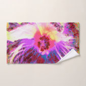 Psychedelic Trippy Rainbow-kleuren Hibiscus Flower Bad Handdoek (Handdoek)