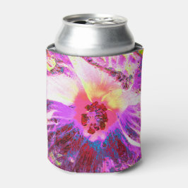 Psychedelic Trippy Rainbow-kleuren Hibiscus Flower Blikjeskoeler