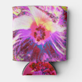 Psychedelic Trippy Rainbow-kleuren Hibiscus Flower Blikjeskoeler (Voorkant)