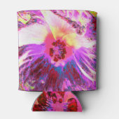 Psychedelic Trippy Rainbow-kleuren Hibiscus Flower Blikjeskoeler (Achterkant)
