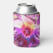 Psychedelic Trippy Rainbow-kleuren Hibiscus Flower Blikjeskoeler (Blikje Achterkant)