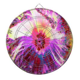Psychedelic Trippy Rainbow-kleuren Hibiscus Flower Dartbord