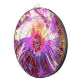 Psychedelic Trippy Rainbow-kleuren Hibiscus Flower Dartbord (Voorkant Rechts)